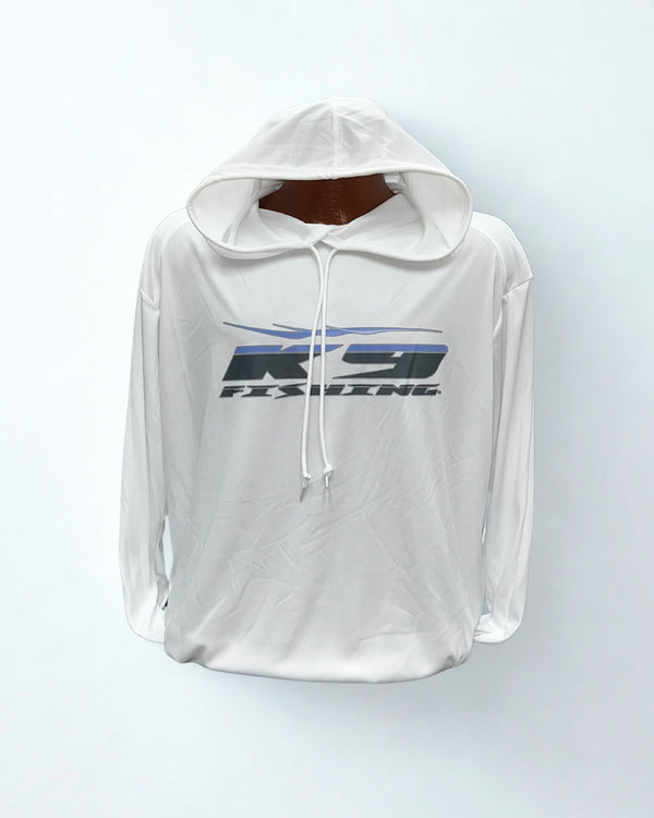 White Long Sleeve Hooded UV Sun Shirt