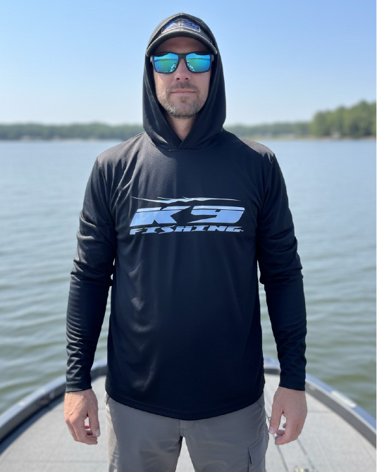 Black Long Sleeve Hooded UV Sun Shirt