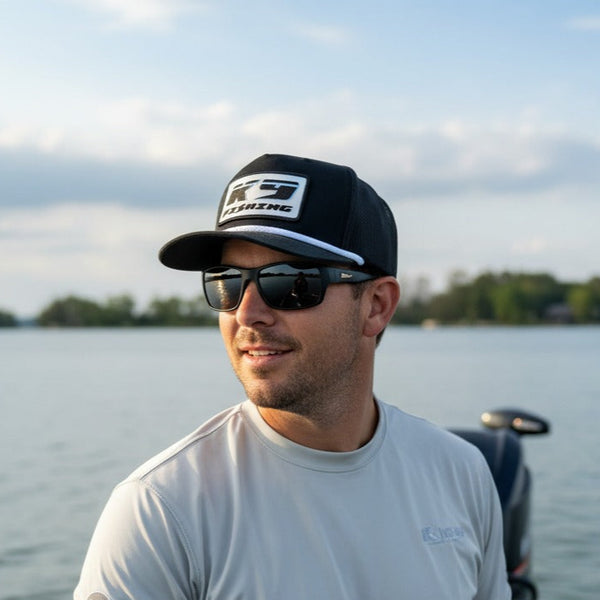 K9 Fishing Black Rope Hat w/ Cream Patch