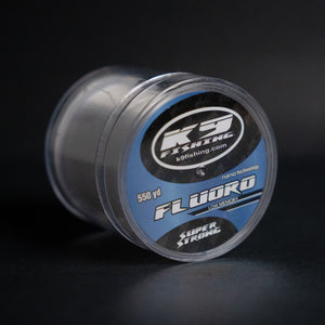 K9 Original Fluoro fluorocarbon fishing line spool with blue label