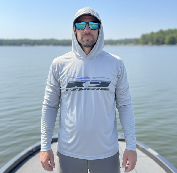 Silver Long Sleeve Hooded UV Sun Shirt